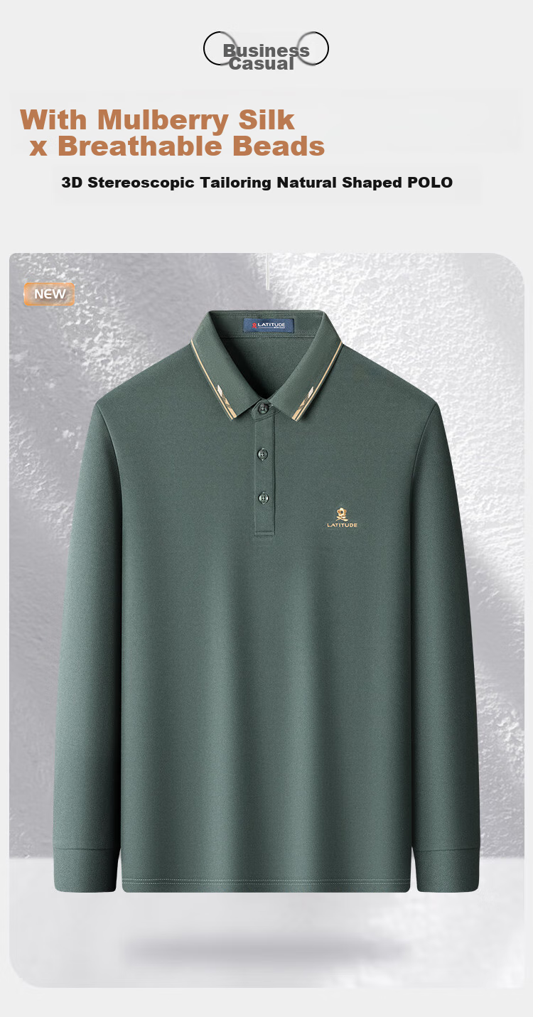 MONTAGUT Summer Men's Polo Shirt with Mulberry Silk, Business Embroidery Casual T-Shirt, White, XL 23
