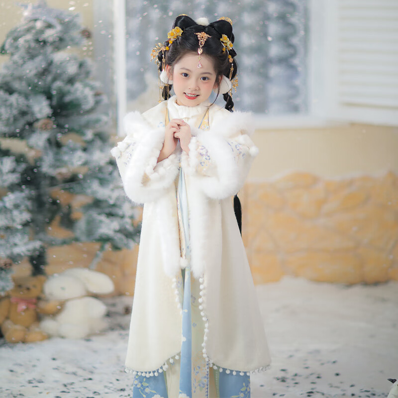 Qibo Hanfu Girls' Autumn And Winter 2025 New Style Children's Chinese-Style Thick Dress, Girl Dream (Draping Only), Size 120