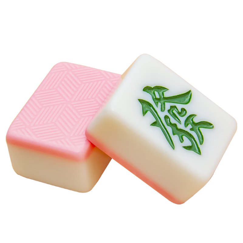 Huasheng Mahjong Tiles, Premium Grade 1, 42mm, for Home Use, Hand-Rubbed, Camping Gift, for Elders, Pink H-061