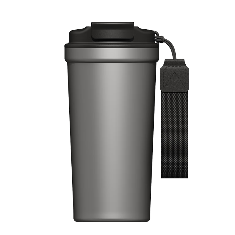 JD Jingzao Titanium Health Coffee Cup [Pure Titanium Inside and Out] Insulated Portable Premium Gift Water Bottle Gray 520ml