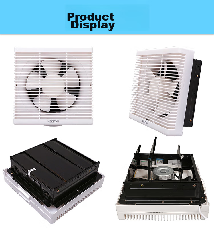 Nedfon APB20-4 Exhaust Fan, Bathroom Window-Mounted Wall Fan, Smoke Extractor, Ventilation Fan, Air Exchanger, Square Opening 15