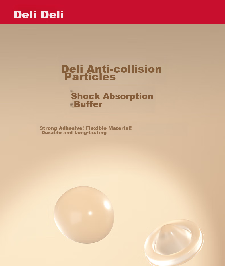 Deli [Lowest Price Online], High-Elasticity Rubber Anti-Collision Particles, Refrigerator Stickers, Anti-Collision Pads, Anti-Collision Stickers, 13mm*5.5mm, 20 Pieces/bag, Soft Anti-Bump, JF117 1