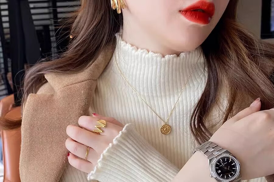 YUZHAOLIN Half Turtleneck Fleece Lined Ruffled Edge Sweater Women Autumn Winter Thickened Knitwear Warm Top 33