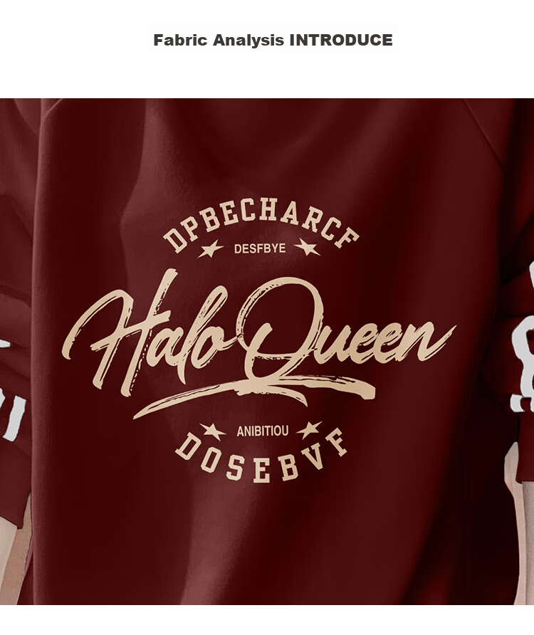 Halo Queen Women's Sweatshirt, Spring And Autumn, Round Neck, Loose Fit, Fashionable Printed Pullover Top H13KW1300 5