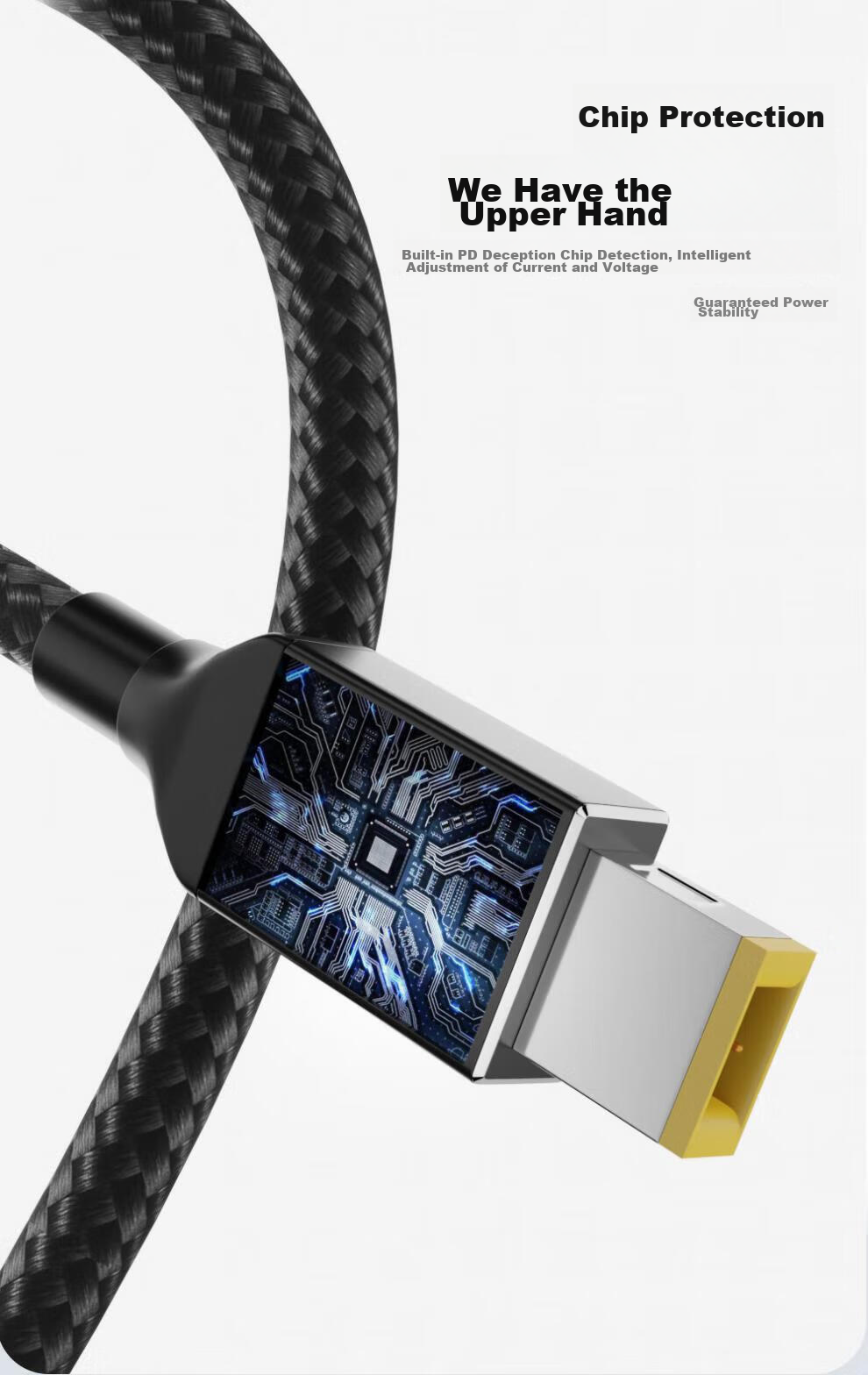 BIAZE Compatible with Lenovo Legion Laptop Charging Cable, Type-C to 135W Square Port PD Fast Charging Cable, USB-C to Square Head Adapter for ThinkPad 3