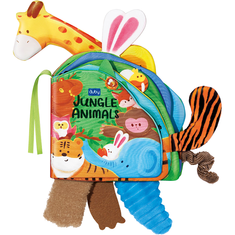Auby Cloth Book, Early Education, Chewable, Washable, 3D Mechanism, Big Tail, Newborn Gift, Auditory Enlightenment
