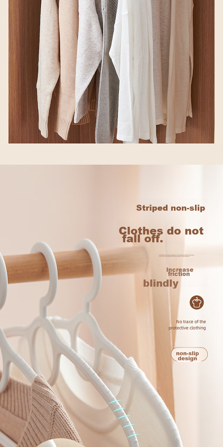 Ecoco Clothes Hangers for Home And Student Dormitory, Non-Slip, Seamless, with Fragrance Diffuser, Anti-Mite And Insect Repellent, Drying And Storage 5