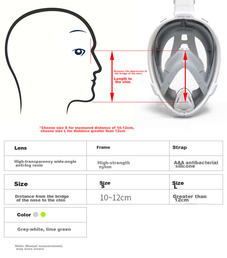 WATERTIME / Shuichuan Diving Mask, Full Dry Snorkel Tube, Swimming And Diving Equipment for Children And Adults 12