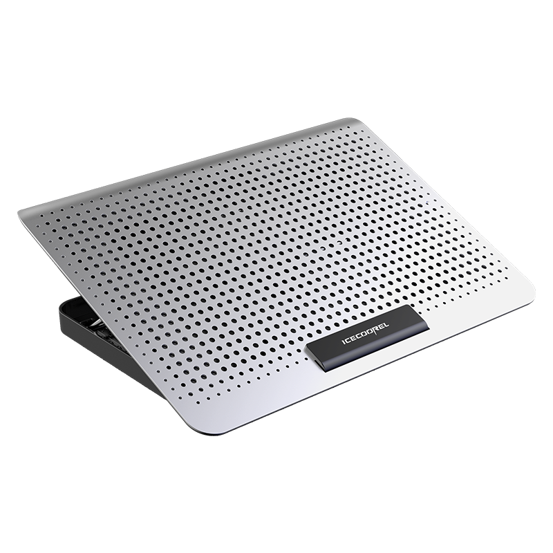 ICE COOREL D19 Laptop Cooling Pad Base with Dual USB Ports, Aluminum Alloy Stand, Foldable And Height Adjustable Expansion Table for Lenovo And Huawei Laptops, Adjustable Speed Exhaust Fan Cooling Pad