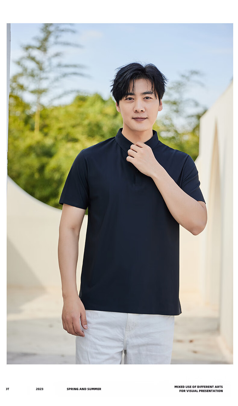 LangSha Men's POLO Shirt, Summer T-Shirt, Sports Quick-Dry Collared Short Sleeve, Ice Silk Breathable, Running Fitness Father's Day Gift 23