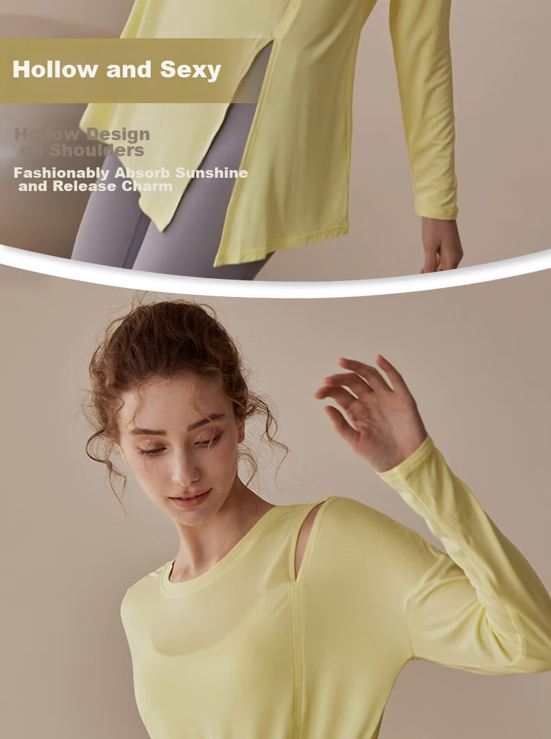 XUEXIMAN Yoga Long-Sleeve Top for Women, Elegant And Slimming Athletic Wear for Running, Fitness, Summer Pilates 5