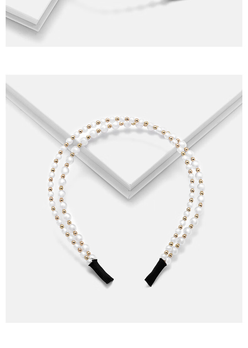 Royal Sasa New Year Gift Hair Accessories Headband Korean Style Double Layer Elegant Outing Headband Faux Pearl Hair Clip 6
