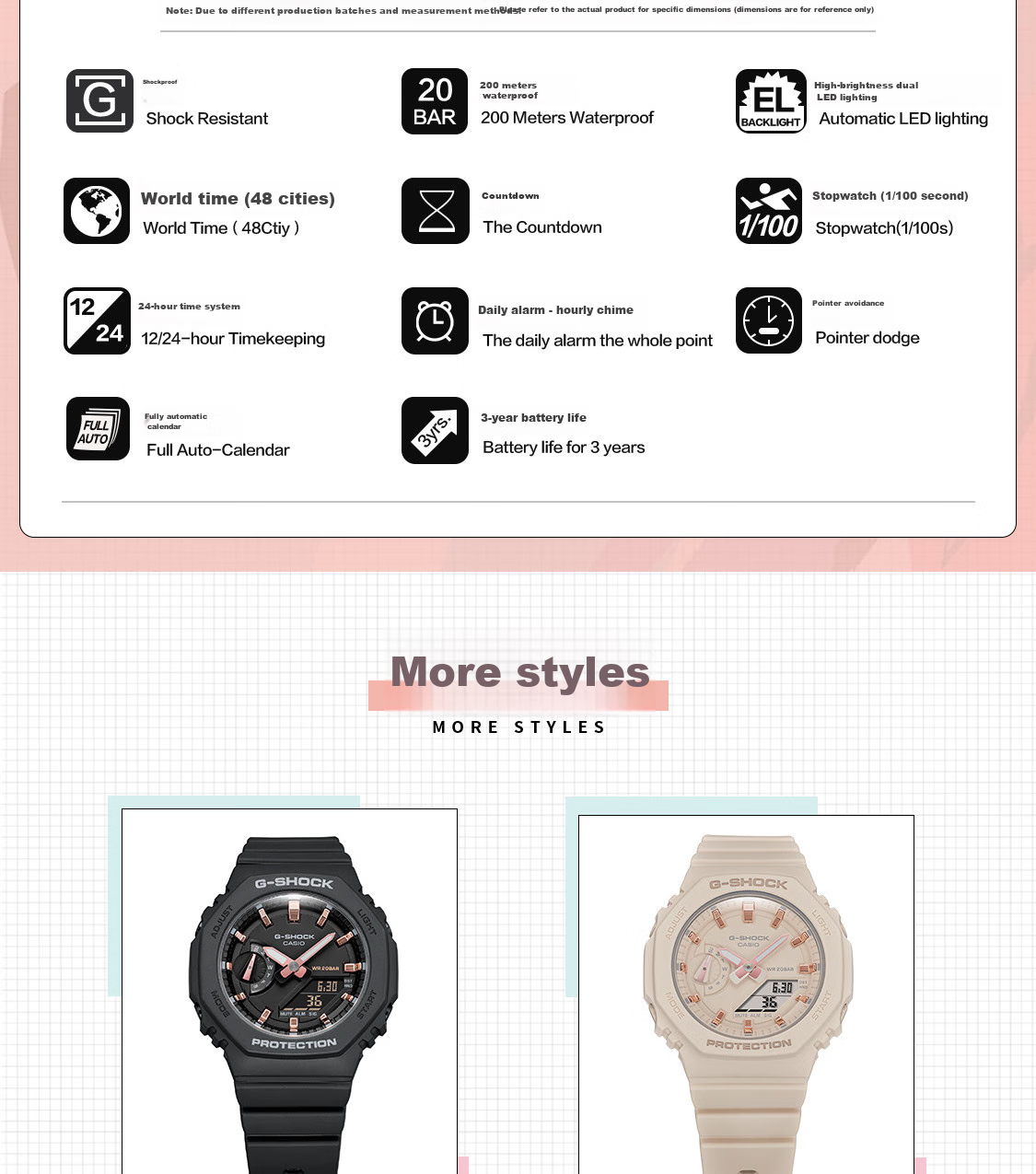 Casio Women's G-SHOCK Sports Watch, Electronic Smart Watch for Students, Japanese And Korean Style, Gift for Girlfriend, GMA-S2100 7