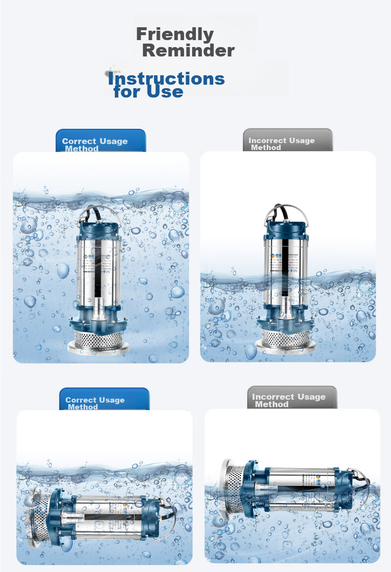 CHENYUAN Submersible Pump, 220V Household Stainless Steel Sewage Pump, Automatic with Float Ball, Agricultural Water Pump for Farmland Irrigatio 18