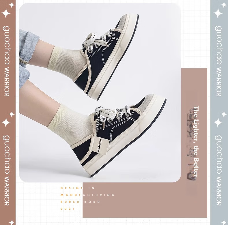 Huili Women's Canvas Slip-On Loafers, Two-Way Wear Casual Shoes, D693G, Black/beige, Size 39 18