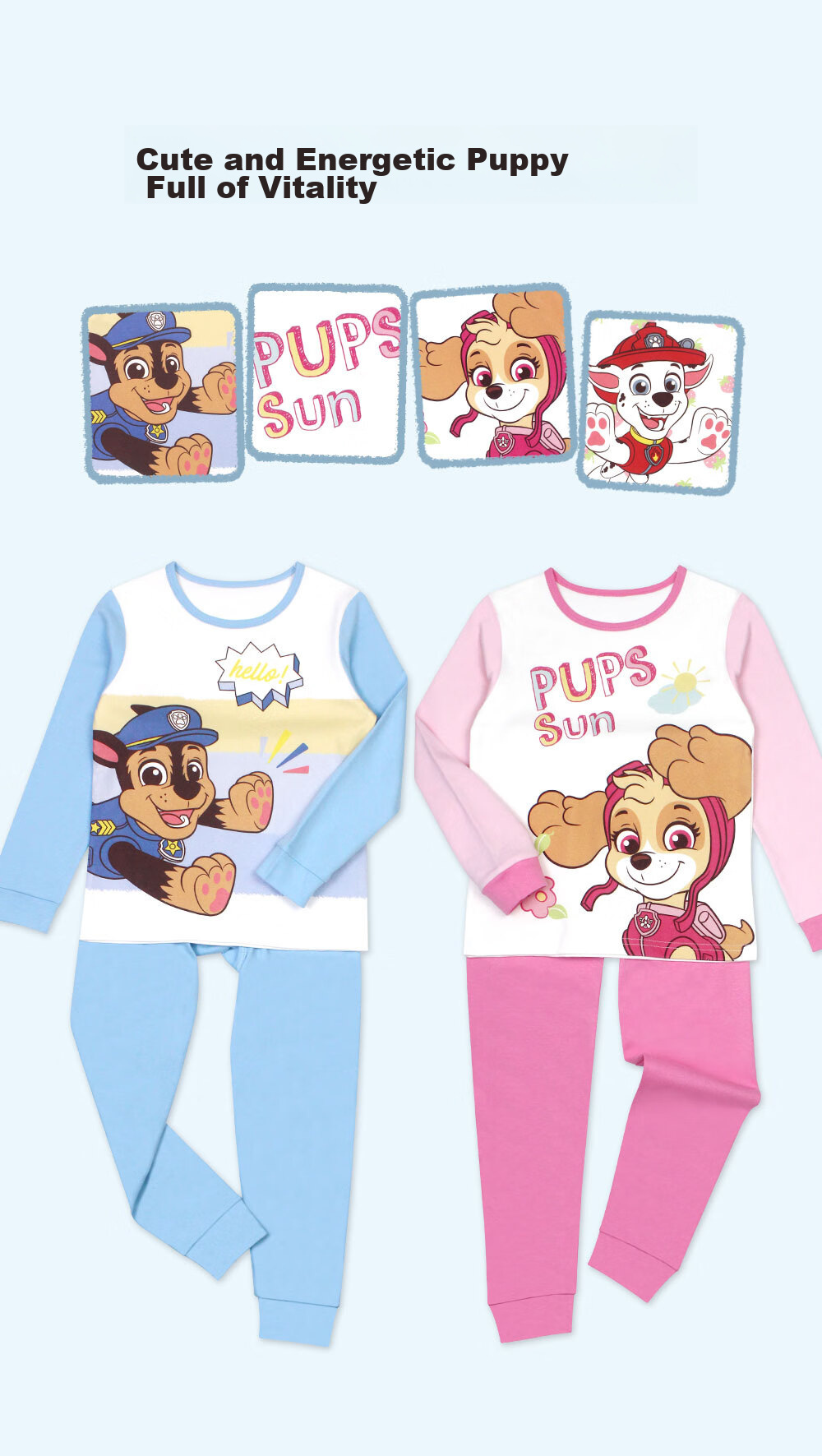 PAW PATROL Children's Autumn Underwear Set, Boys' Pajamas, Kids' Spring Loungewear, Girls' PA1837 120 3