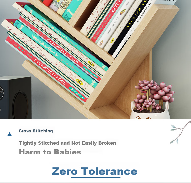 Shuaili Desktop Bookshelf, Simple Study Room Desk Organizer Shelf, Five-Tier Tree Branch Creative Natural Color SL8224Z 8