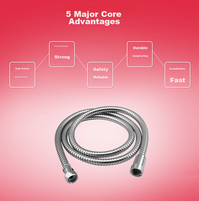 JOMOO Stainless Steel Braided Hose, Shower Hose with Double Clamps, High Temperature Resistant Shower Head Hose, 2 Meters, H2101 8