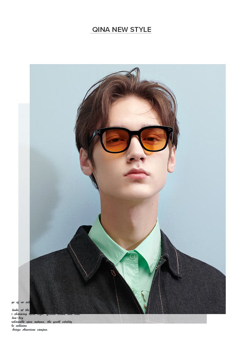 QINA Retro Small Frame Sunglasses for Men And Women, Stylish Sun Glasses, Christmas Gift QN5010A16 5