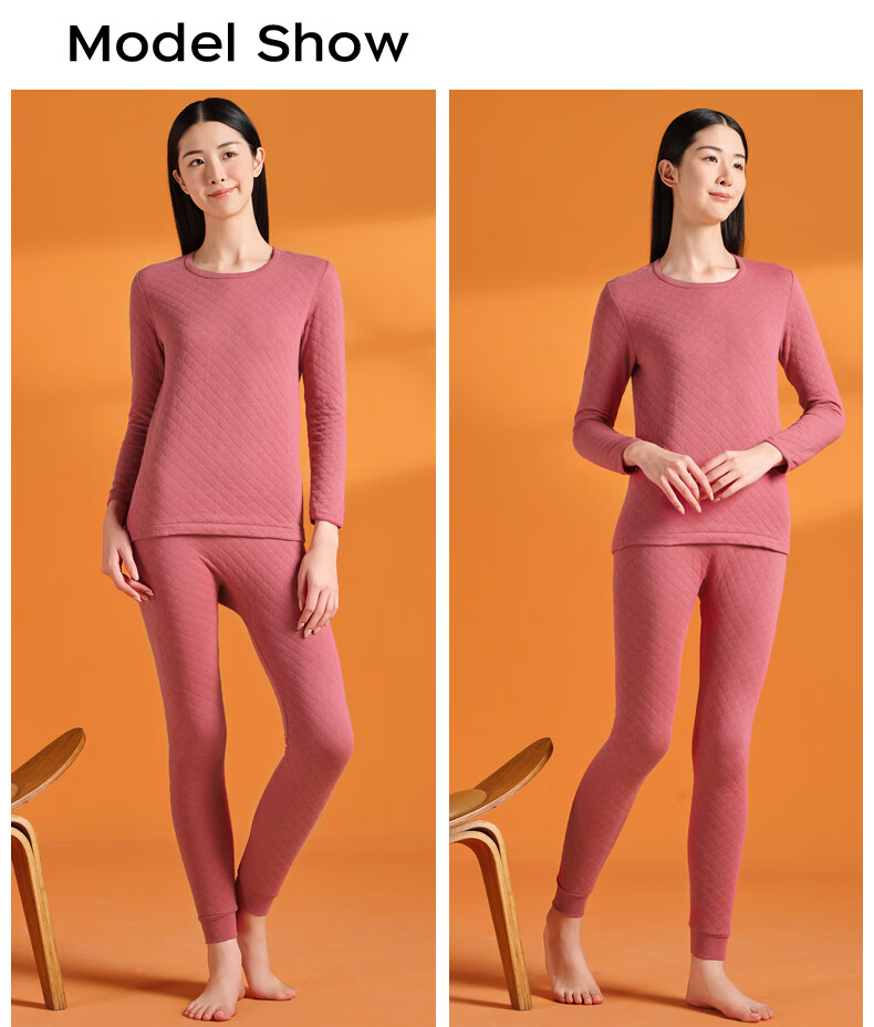 Yiershuang [Class A 3-Layer Thickened] Women's Thermal Underwear Set Antibacterial Youth 100% Cotton Autumn Top and Bottom 10