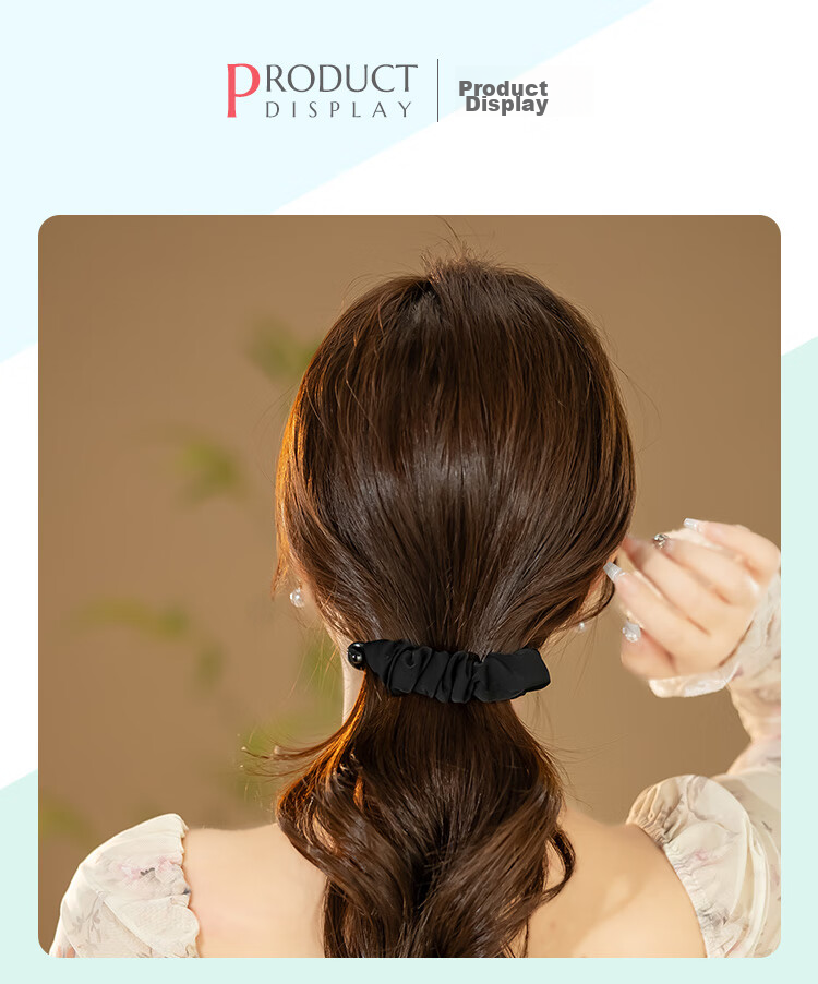 CHIMERA 2 Pieces Fabric Non-Slip Vertical Clips, Medium Size Hairpins, Full Bun Maker, High Ponytail Banana Clip, Mid-Autumn Festival Gift 4