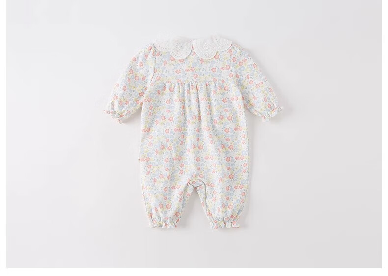 DAVE & BELLA Newborn Baby Clothes, 2024 Autumn Collection, Girls' Onesie Romper Pajamas, Crawling Suit for Going Out 8