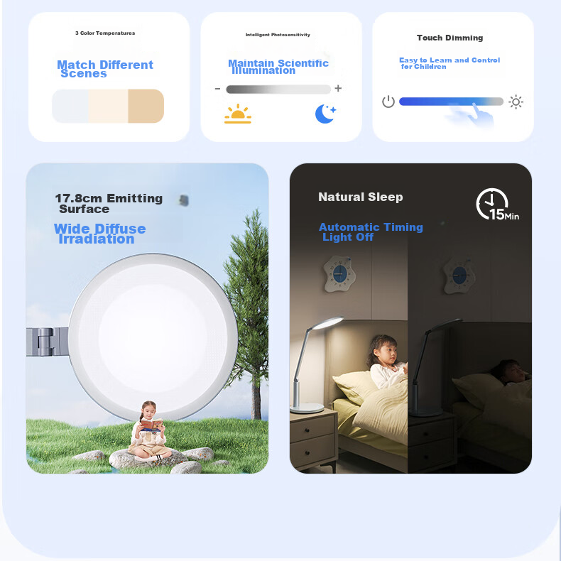 Haishibao National AA-Grade Full-Spectrum Eye Protection Desk Lamp for Children And Students' Study And Reading, Dormitory Bedroom Lamp VL235B 5