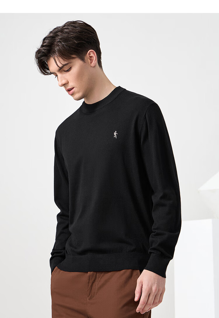 DANCING WOLVES 【Wool】 Autumn Winter Classic Men's Thermal Sweater Round Neck Long Sleeve 306 Brown Size 175 7