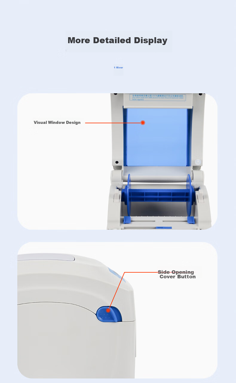 Gprinter GP-1324D Thermal Label Printer, USB Version, E-Commerce Cross-Border One-To Express Delivery Label Sticker, Clothing Retail Warehouse Logistics Office Printing Barcode Machine 6