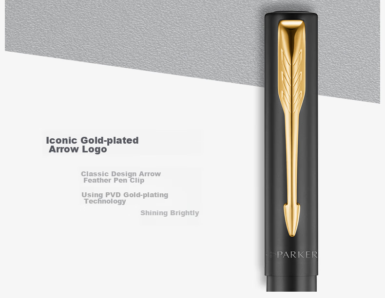Parker Signature Pen, Business Office Use, Gift-Giving Classic Writing Practice, Weiyaxl Phantom Black with Gold Clip Ballpoint Pen, Mid-Autumn Festival Gift for Friends, Baitiao Discount 5