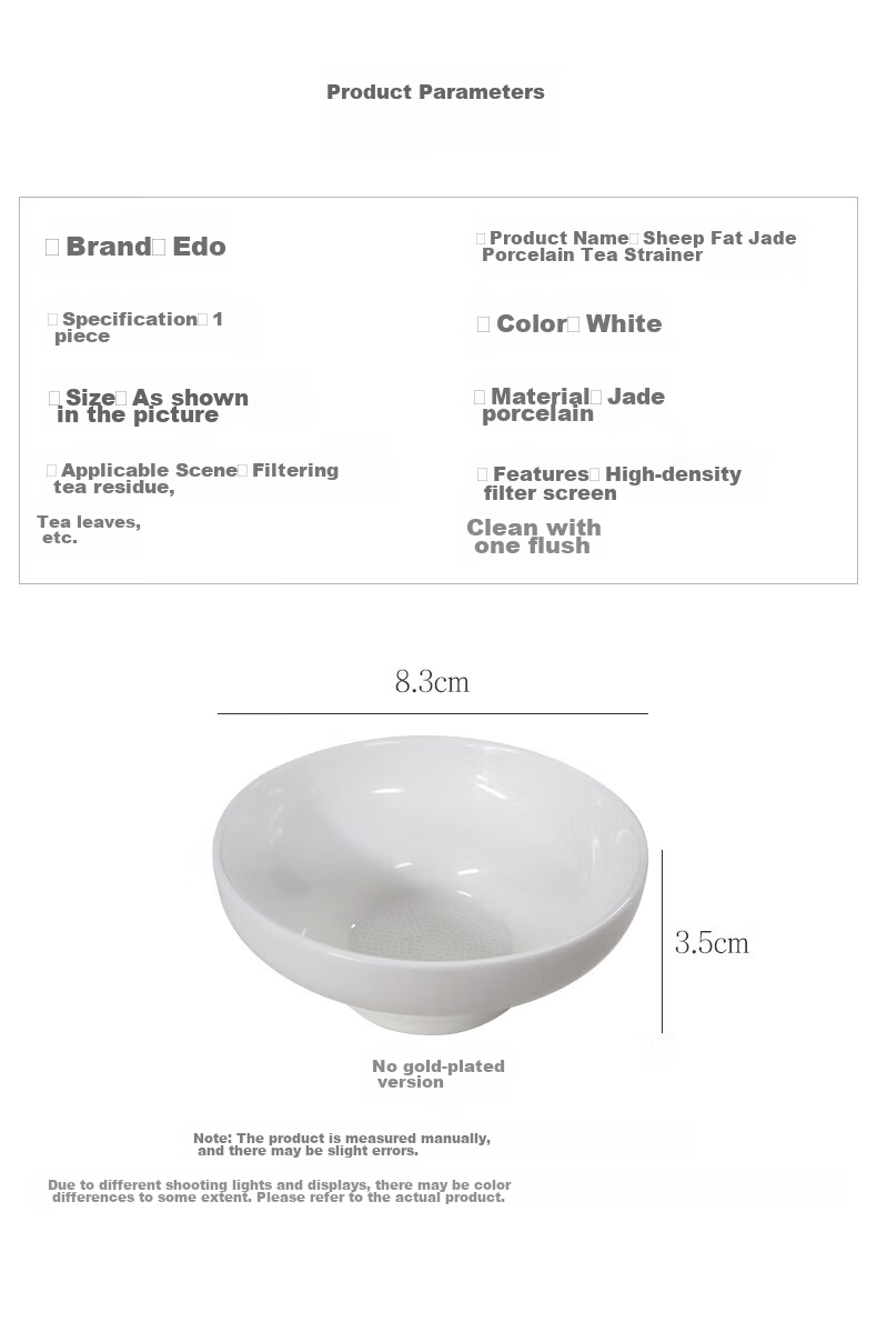 Edo Tea Strainer, White Porcelain Tea Filter, Tea Infuser with Separation, Ceramic Fair Cup with Integrated Tea Filter, Tea Set 2