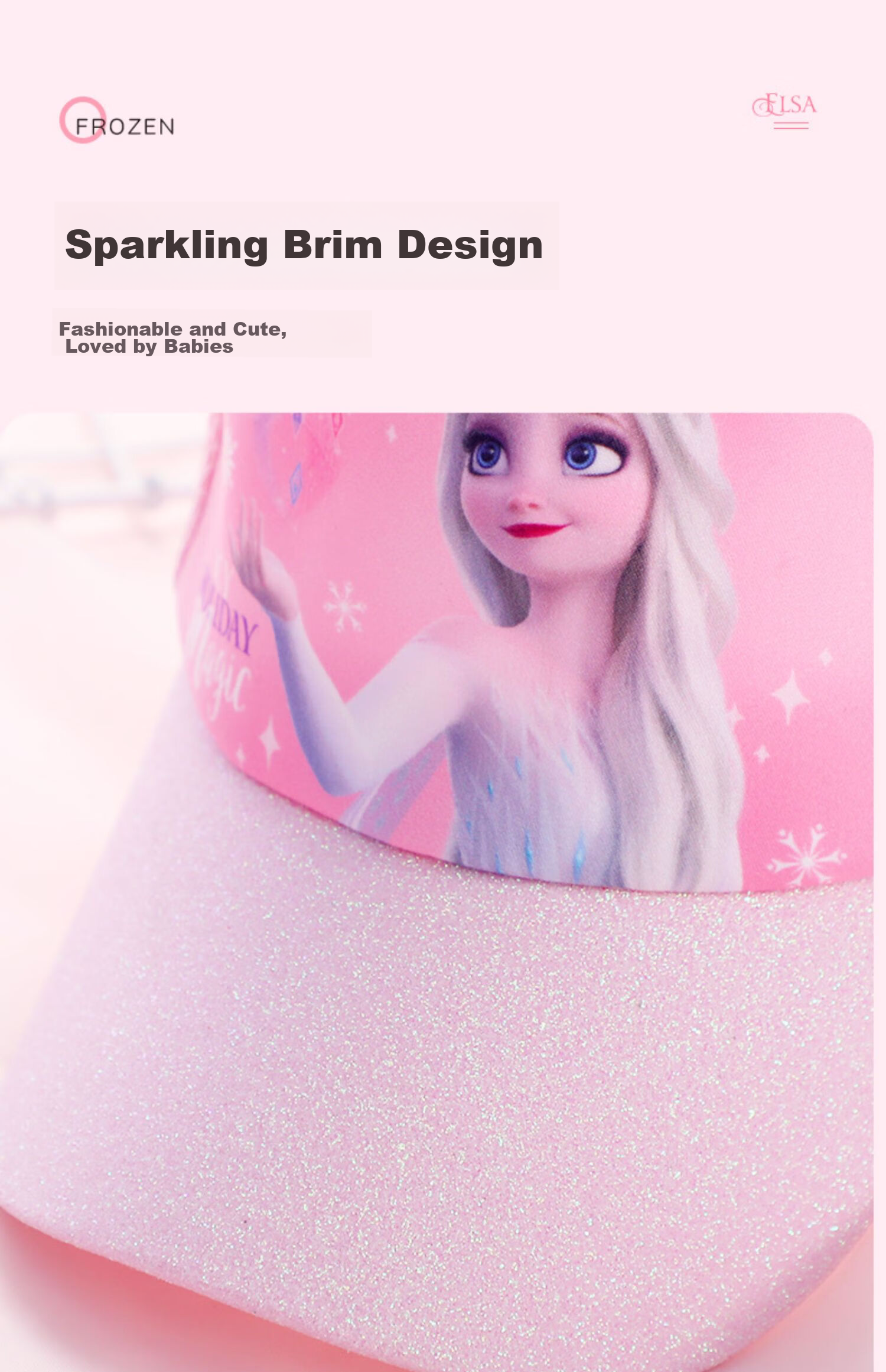 Disney Elsa Princess Children's Hat Spring And Summer Girls' Hat Baby Sun Hat Elsa Baseball Cap Duck Tongue for Girls 7