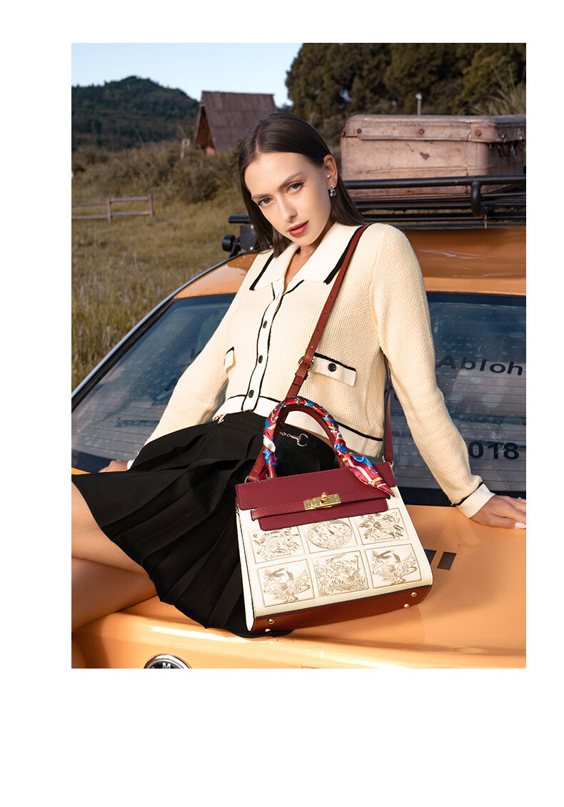 TUCANO Women's Handbag, Cowhide Leather Tote Bag, Chinese Style Embroidery, Mom Bag, Light Luxury Large Capacity Shoulder Crossbody Birthday 520 Gift 6