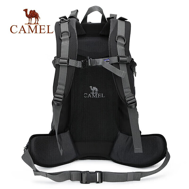 CAMEL Hiking Backpack, Outdoor Rucksack for Men And Women, Large Capacity, Off-Road Multifunctional Lightweight Travel Backpack, 2S04O001, Gray