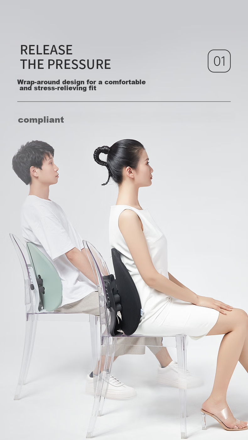 JAGO Ergonomic Lumbar Support Cushion for Office Chair, Back Support Pad for Long Sitting, Adjustable Four-Way Lumbar Pillow for Work 3