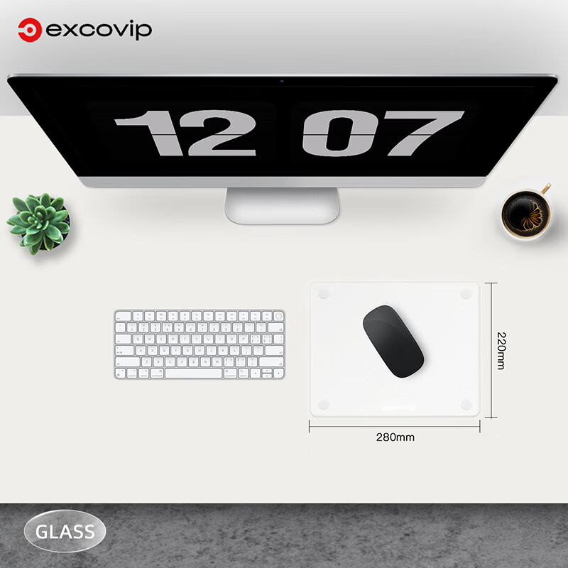 EXCO Medium-Sized Photovoltaic Glass Mouse Pad, Gaming And Office Supplies, Portable Computer Accessory, Self-Standing Notebook, FPS Smooth Hard Durable Transparent 0124 16