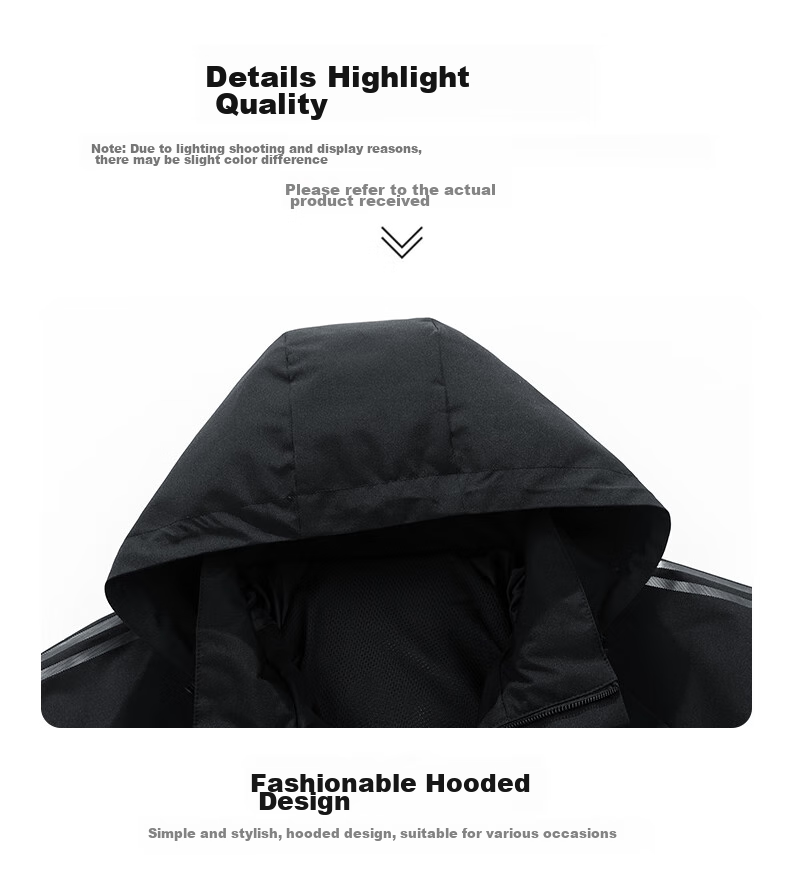JEEP SPIRIT Men's Jacket, Spring And Autumn Outerwear, Casual Versatile Trendy Hooded Outdoor Menswear, Black, Size L 23