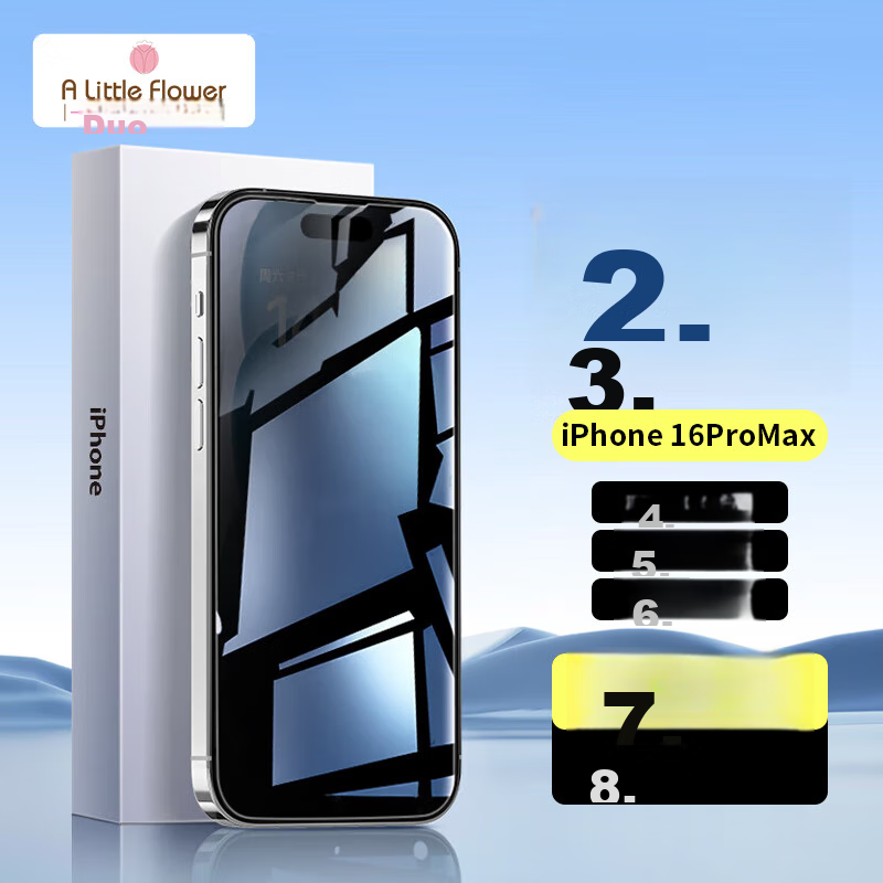 Защитное стекло ALittleFlower для Apple iPhone 16 Pro Max, антишпионское, противоударное, тонкое, полное покрытие
