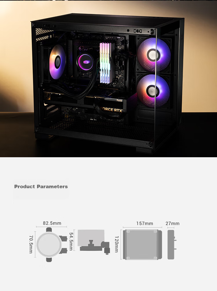 PCCOOLER Jumbo Wave 120 DA120 All-In Liquid CPU Cooler ARGB/RGB Lighting/Integrated Design/Supports 1200/1700/AM5/Standard Thermal Paste Included 10