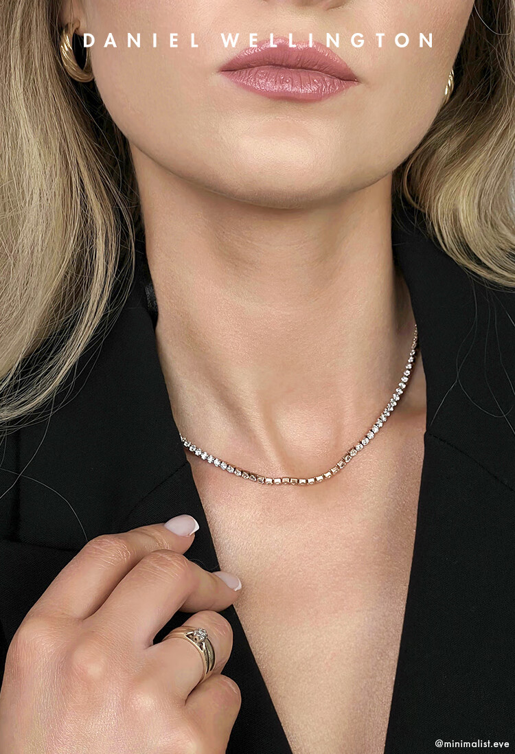 DanielWellington DW Necklace for Women, Starlight Tennis Moonlight Silver Collarbone Chain DW389 Birthday Gift for Girls 1
