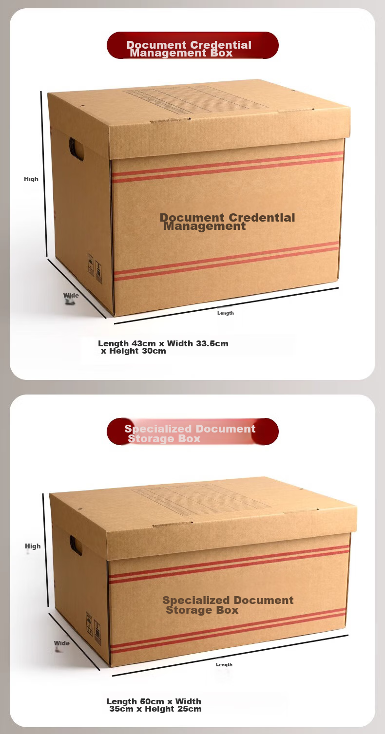 Yuzijian Large 5-Drawer File Storage Box, Three-Layer Thickened 250g Imported Kraft Paper Box, Office Document Financial Accounting Material Storage Turnover Box 4
