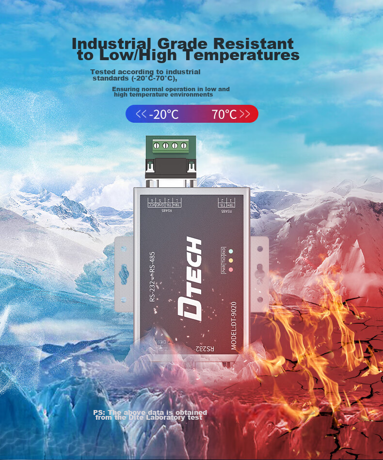 DTECH RS232 to RS485 Active Converter, Bidirectional Conversion Transmission, Industrial Grade 9-Pin Serial Communication Protocol, Lightning And Surge Protection Converter, DT-9020 2