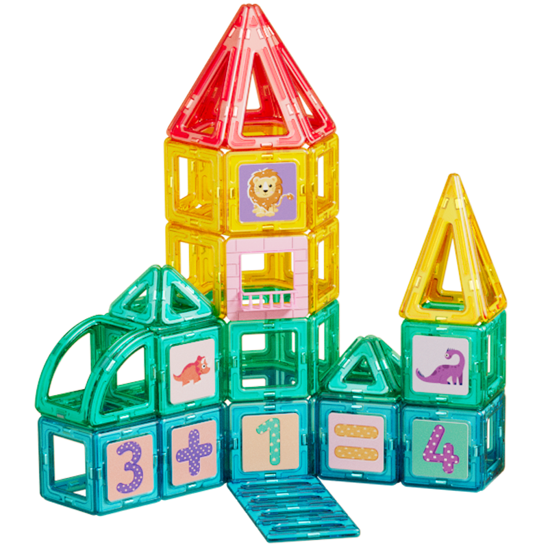 Xingyayoupin Magnetic Tiles, Square Assembly Magnetic Attraction Puzzle Toy, Magnetic Building Blocks for Boys And Girls, Birthday Gift for Ages 3-6
