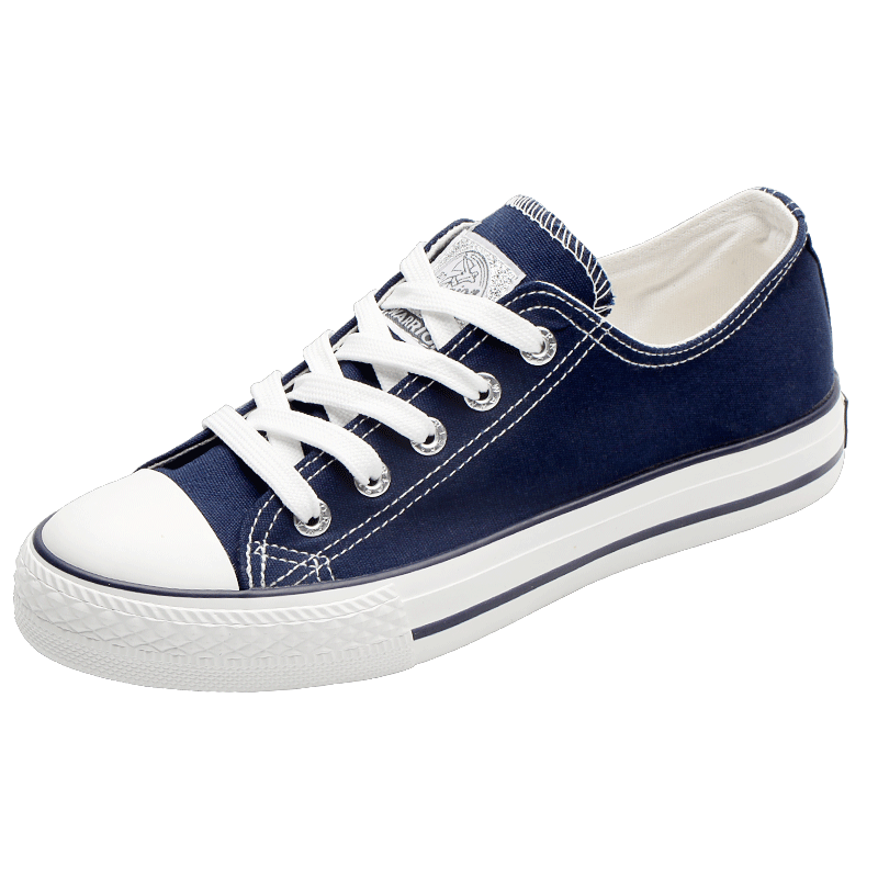 Warrior Official Canvas Shoes Men's Spring Summer Low-top Breathable Classic Couple Sneakers Casual Shoes Blue Size 35