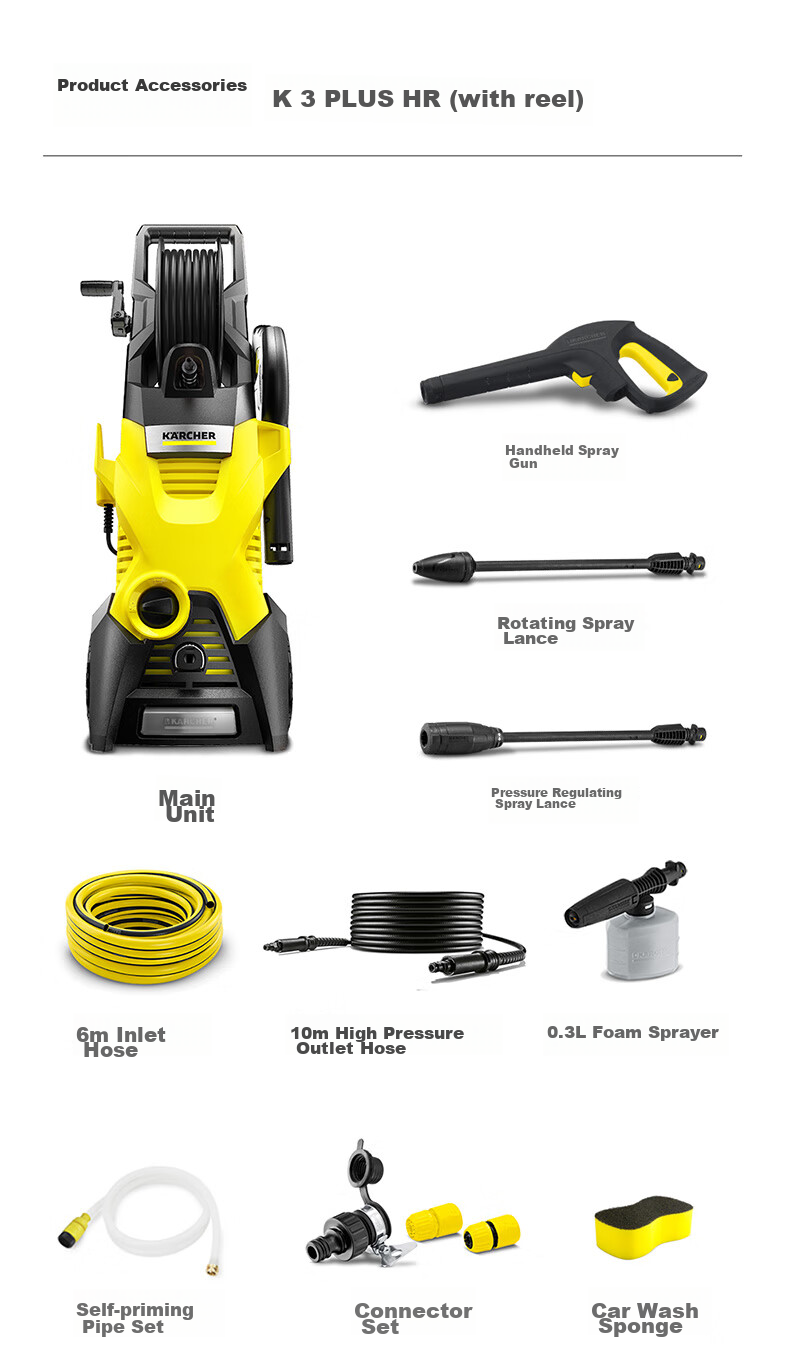 KARCHER German High-Pressure Car Washer K3 Plus HR High-Pressure Water Gun, Cleaning Machine [Classic Model under 1000 Yuan] 25
