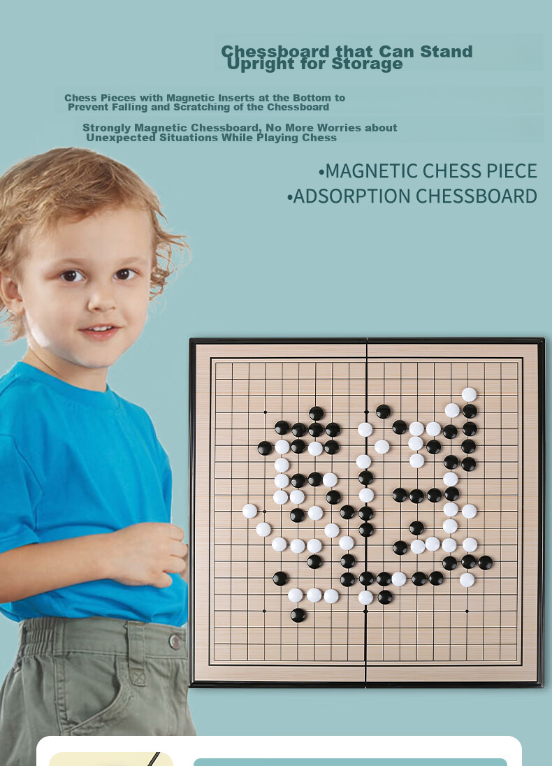 Miaoji Go And Gomoku Extra-Large Set with 361 Pieces, Foldable Board, Suitable for Students, School Use, Home And Camping, Highly Recommended 2