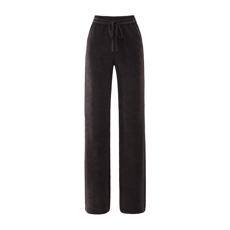 ESE-Y Fleece-Lined Slim Straight Pants for Women, High-Waisted Slimming Autumn And Winter Thick Long Trousers, Black, Size 28 (Two-Feet One)