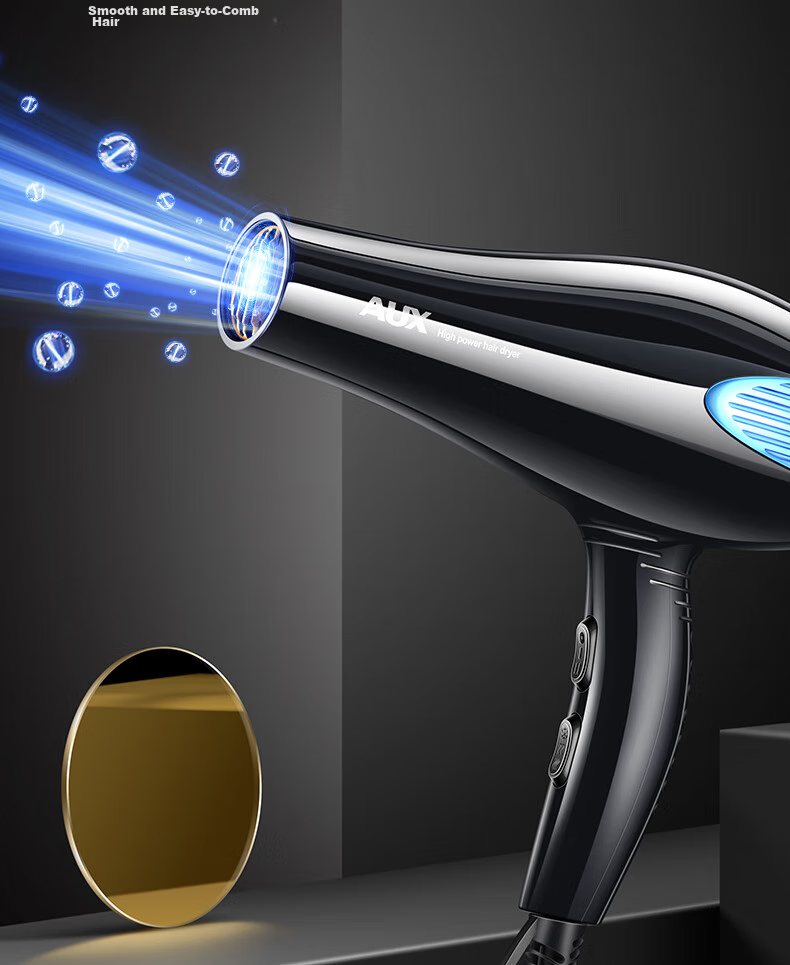 AUX Hair Dryer with Blue Light Negative Ions, 2400W High Power, Gentle on Hair, Electric Fan Blower for Home Use, Professional Salon Use 7