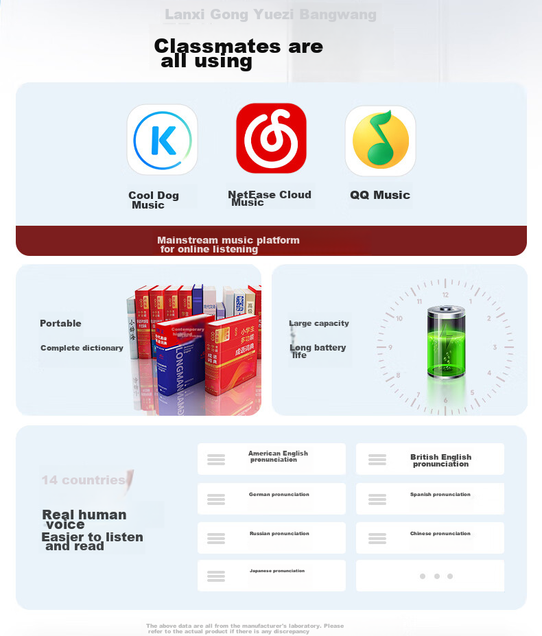 FAMUE BF12 MP3/MP4 Lossless Music Player, Smart WIFI Closed Network System, MP5 Student English Portable Player, Online Song Listening Bluetooth Dictionary, 4+32GB 2