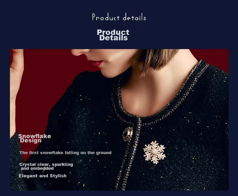 Eternelle French Snowflake Series Simple Versatile Brooch, Elegant Pin, Cardigan Button, High-End Corsage, Birthday Gift 9